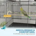  Mobilní klec pro ptáky Canary  Andulky se spodním oddělením z kovové síťoviny v černé barvě