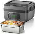 Ohřívací box na jídlo , dobíjecí s baterií 24000 mAh, vyjímatelná vnitřní nádoba z nerezové oceli o objemu 1,6 litru, nepropustný obědový box pro kancelář/cestování/piknik/kempování