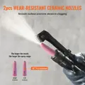 Mobilní pískovačka vysokotlaká tryskací nádrž 60-110 PSI, VEVO365 s dlouhou hadicí keramické trysky  | oranžová