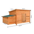 Kurník 1360 x 740 x 700 mm červenohnědý s dřevěnou hnízdní budkou