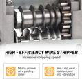 Odizolovací stroj pro kabely 1-17 mm, ruční a elektrický odizolovací stroj. pro 5 vodičů současně s noži VEVO25 |stříbrný