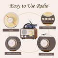 Přenosné rádio AM/FM/SW Venkovní solární retro rádio s Bluetooth reproduktorem 