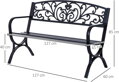  Kovová zahradní lavice, květinový design, 2místná, nosnost 240 kg