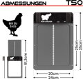 Automatická hliníková dvířka do kurníku na baterie , ovládání aplikací a časovačem RUN-CHICKEN Door T50