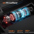 Běžecký pás Cursor pro domácnost Skládací se sklonem 15 %, Běžecký pás 12 km/h, Běžecký pás pro domácnost s motorem 3,0 HP a LED displejem, Maximální nosnost 136 kg