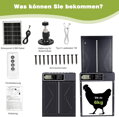 Automatická solární dvířka do kurníku světelný senzor TRIOCO | černá