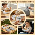 Elektrický obědový box s baterií 7200 mAh, termobox o objemu 900 ml na teplé jídlo, s USB-C