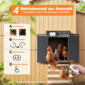 Hliníkové automatické kuřecí dvířka, solární elektrická kuřecí dvířka s velkým displejem, světelným senzorem, časovačem, dálkovým ovládáním