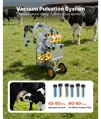 Elektrický dojicí stroj  na kolečkách 25l  pro krávy, kbelík z nerezové oceli 304 o objemu 25 l, strukové násadce v potravinářské kvalitě VEVOX AX2