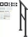 Zábradlí madlo pro 1–2 schody, schodišťové zábradlí pro seniory černé 680mm  FG-12