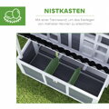 Kurník PawHut s hnízdní budkou pro 4-6 kuřat, vodotěsná střecha, smrkové dřevo, plast, 100 x 86 x 100 cm, světle šedý