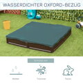 Dětské pískoviště s krytem a podlahou, modulární design, 4 sedadla, 1,23 l x 1,23 W m, hnědé