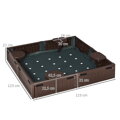 Dětské pískoviště s krytem a podlahou, modulární design, 4 sedadla, 1,23 l x 1,23 W m, hnědé