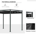 Zahradní pergola 3x2m, zahradní pavilon se střechou, kovový volně stojící zahradní pavilon s nastavitelnou střechou