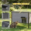 Voděodolná kočičí bouda s výklopnou střechou, odnímatelnou podlahou, vchodem pro 1-2 kočky do 12 kg, 85x55x70 cm, světle šedá PawHut