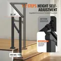 Zábradlí madlo pro 1–2 schody, schodišťové zábradlí pro seniory černé 680mm  FG-12