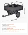 Zahradní přívěs VEVOX, objem 10 kubických stop a nosnost 227 kg, přívěs pro přepravu čtyřkolek a UTV, tažný ocelový sklápěcí vozík s 14" pneumatikami, ruční tah nebo nožní pedál, pro sekačku a traktor
