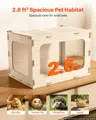 Dřevěná klec pro křečka VEVOR 605 x 405 x 405 mm, pozorovací úhel 270°, klec pro malá zvířata odolná proti žvýkání s otevíratelnou střechou HP-CS001