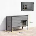 Voděodolná kočičí bouda s výklopnou střechou, odnímatelnou podlahou, vchodem pro 1-2 kočky do 12 kg, 85x55x70 cm, světle šedá PawHut