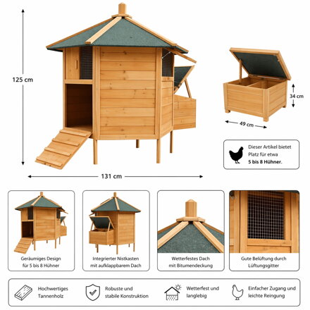 Kurník, kuřecí pavilon XXL 6 hran Mucola