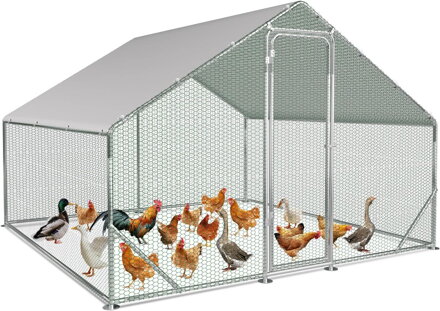 Výběh pro drůbež  kovový, klec pro slepice , 3x2x2m / 6m2 FIVMEN