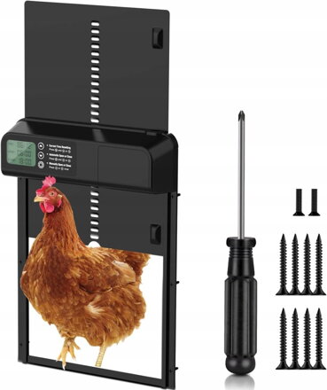 Automatická dvířka do kurníku ručně ovládané nebo s LED displejem |VAYALT