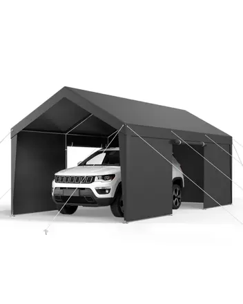 Plachtový přístřešek garáž 300cm x 600cm s odnímatelnými bočními stěnami a dveřmi