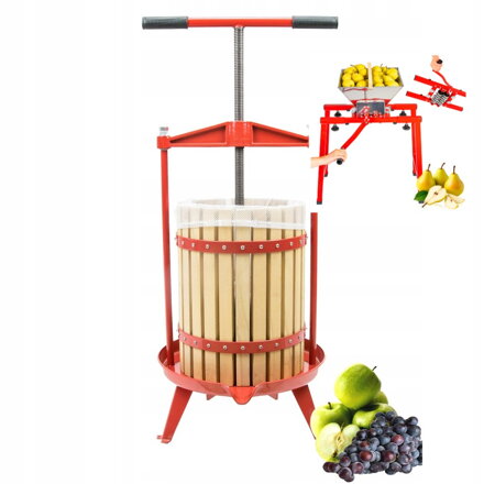 Lis na ovoce rámový 18l bukový, plus mlýnek na ovoce se stojanem 7l HON9250