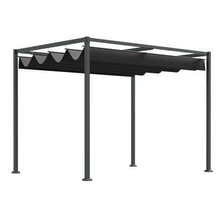 Zahradní pergola 3x2m, zahradní pavilon se střechou, kovový volně stojící zahradní pavilon s nastavitelnou střechou