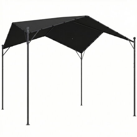 Pergola Outsunny Pavilion 3x3m Voděodolná stabilní zimní sluneční clona se sedlovou střechou, trojúhelníkové výztuhy