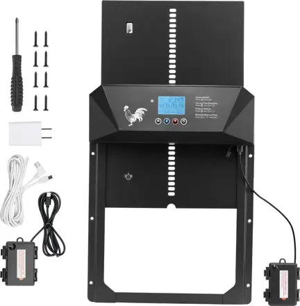 Automatická dvířka do kurníku Okköbi  digitální časovač ruční režim |hliníková slitina