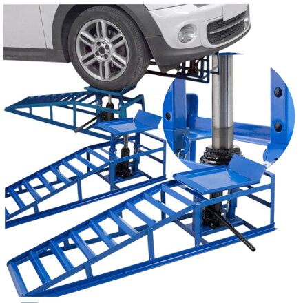 Nájezdová rampa s hydraulickým zvedákem