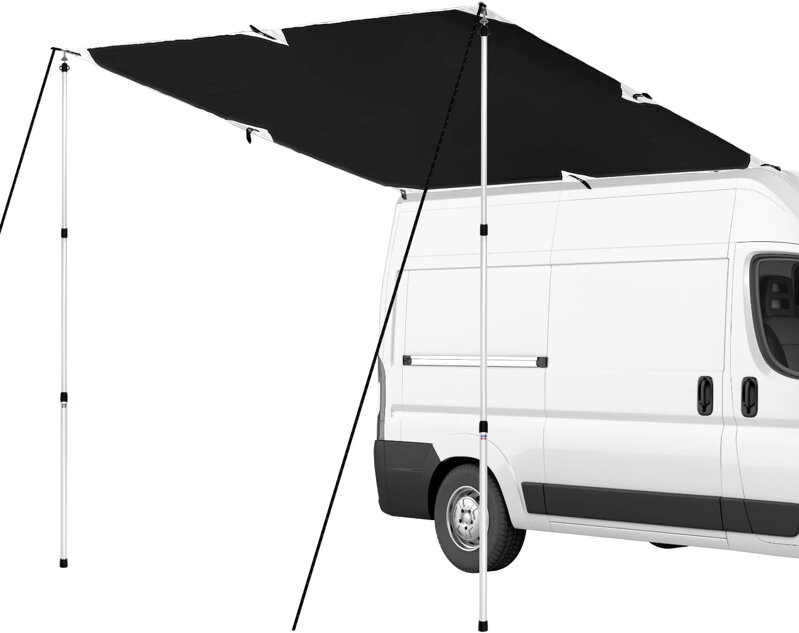 Markýza pro obytné vozy 300 x 200 cm s teleskopickými tyčemi 95–230 cm UV 50+ UV ochrana 6000 mm voděodolnost Markýza pro obytné vozy 300 x 200 cm s teleskopickými tyčemi 95–230 cm UV 50+ UV ochrana 6000 mm voděodolnost