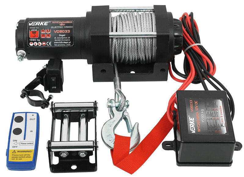 Elektrický naviják  1590 kg 12V