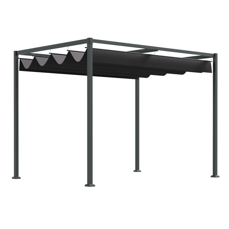 Zahradní pergola 3x2m, zahradní pavilon se střechou, kovový volně stojící zahradní pavilon s nastavitelnou střechou Zahradní pergola 3x2m, zahradní pavilon se střechou, kovový volně stojící zahradní pavilon s nastavitelnou střechou