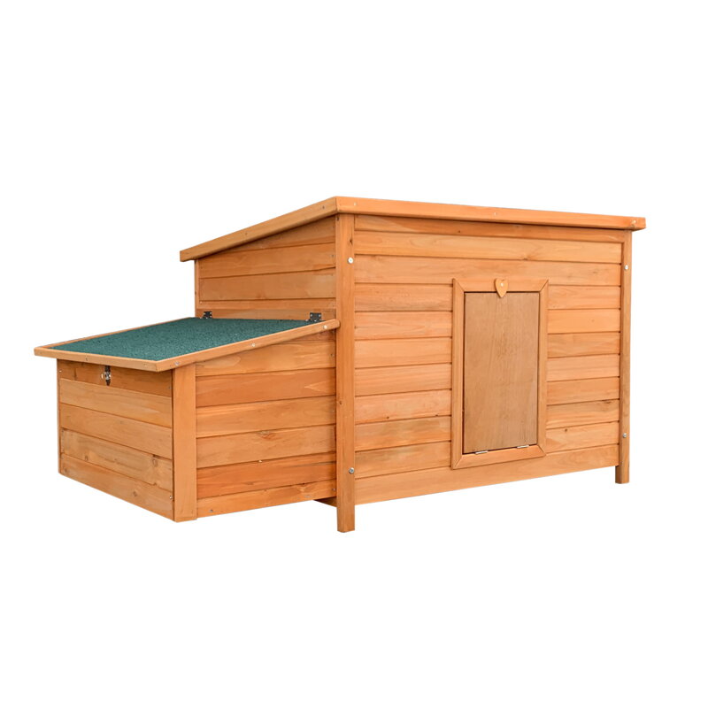Kurník 1360 x 740 x 700 mm červenohnědý s dřevěnou hnízdní budkou Kurník 1360 x 740 x 700 mm červenohnědý s dřevěnou hnízdní budkou