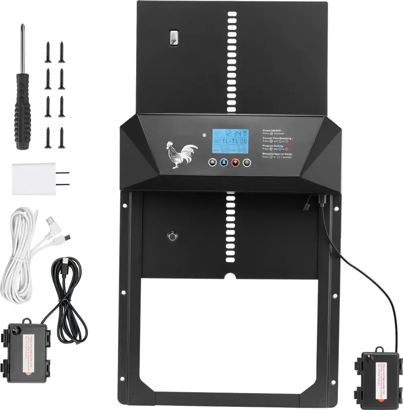 Automatická dvířka do kurníku Okköbi  digitální časovač ruční režim |hliníková slitina