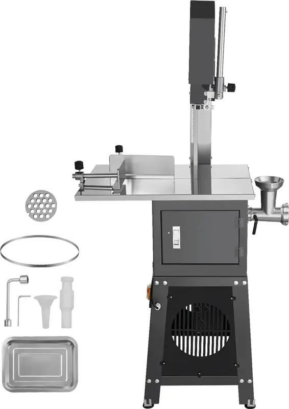 Elektrická pásová pila na maso - nerezová ocel, tloušťka řezu 7,09", na vepřové, hovězí a další maso 550W | JG-250