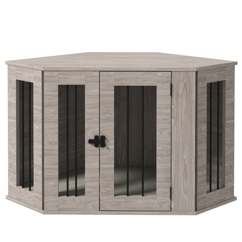 PawHut box na psa, klec, rohové provedení, včetně zámku, 1 polštář na lehátko, 104 x 55 x PawHut box na psa, klec, rohové provedení, včetně zámku, 1 polštář na lehátko, 104 x 55 x